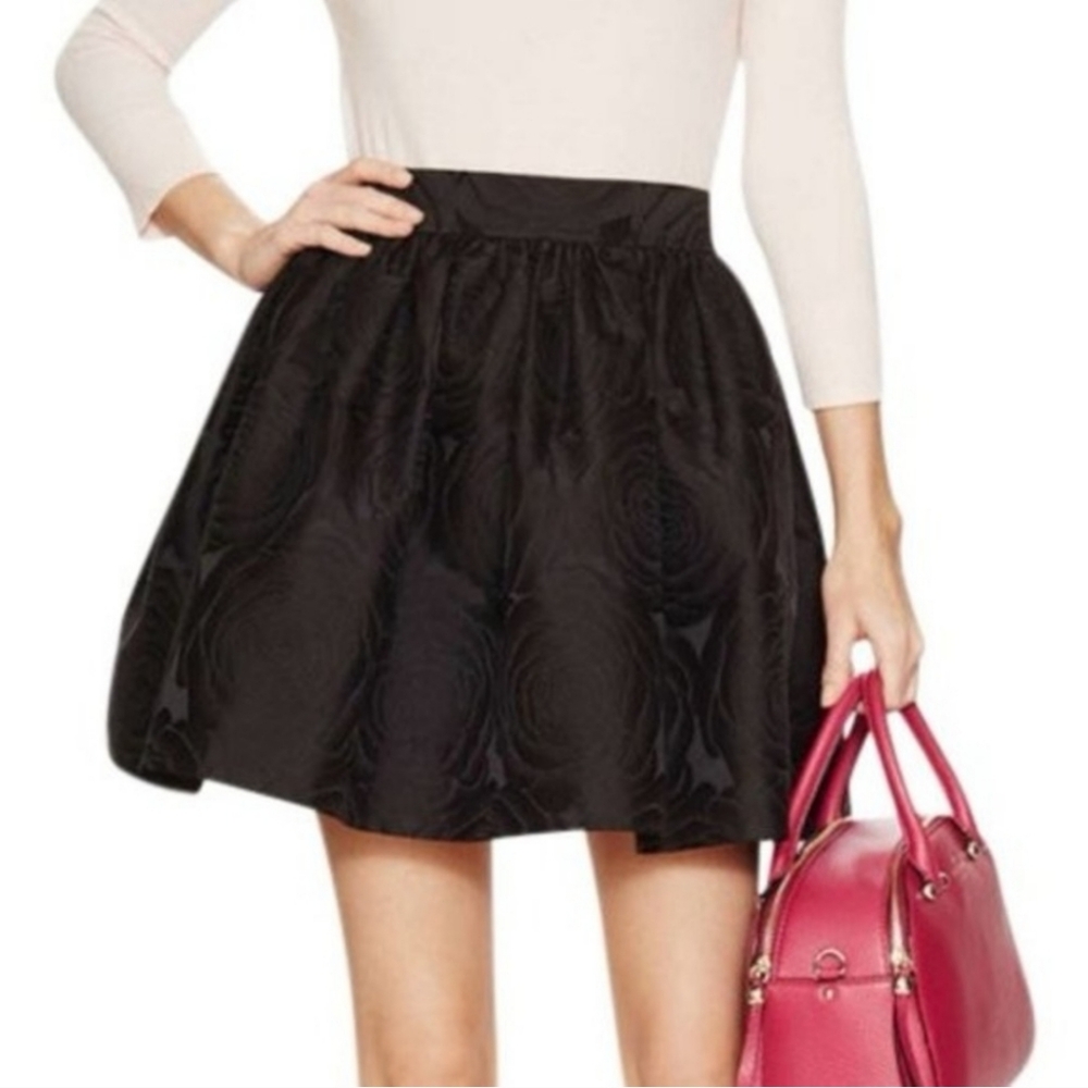 Kate Spade black jacquard Cupcake bubble  mini skirt size 8